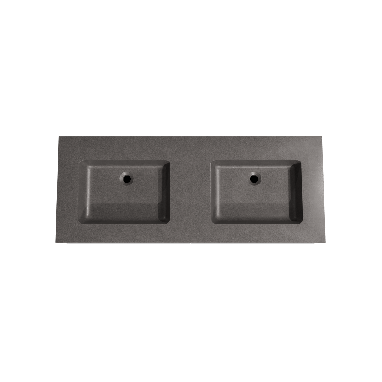 Storke Edge zwevend badkamermeubel 130 x 52 cm mat wit met Scuro dubbele wastafel in kwarts mat zwart