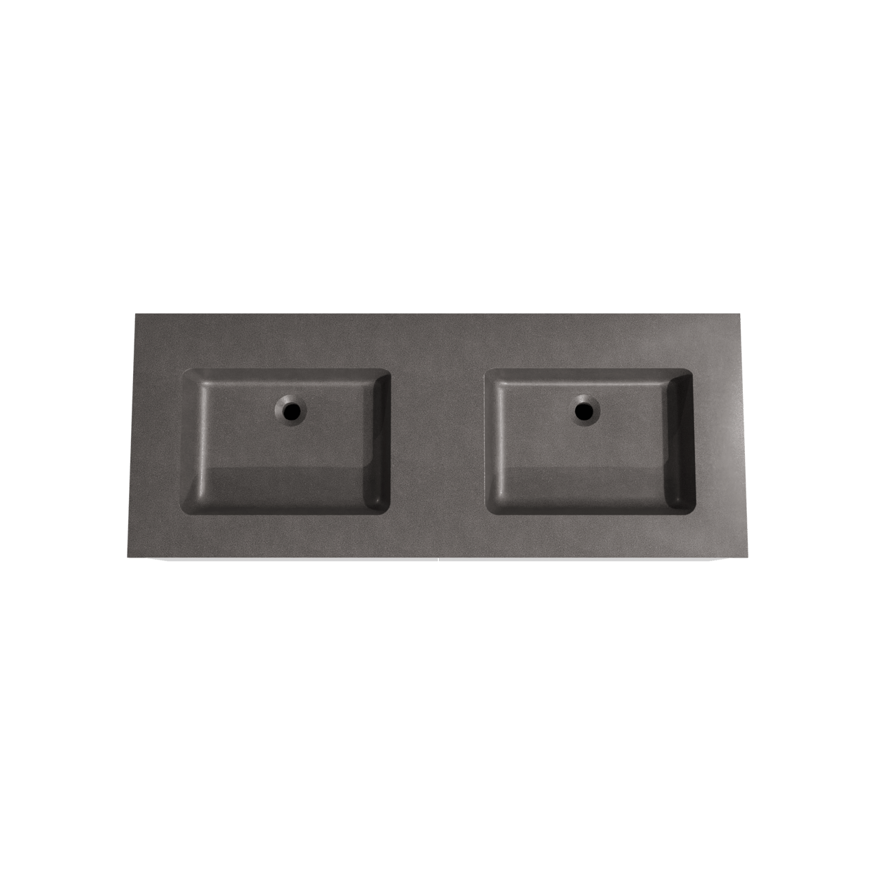 Storke Edge zwevend badmeubel 130 x 52 cm mat wit met Scuro dubbele wastafel in kwarts mat zwart