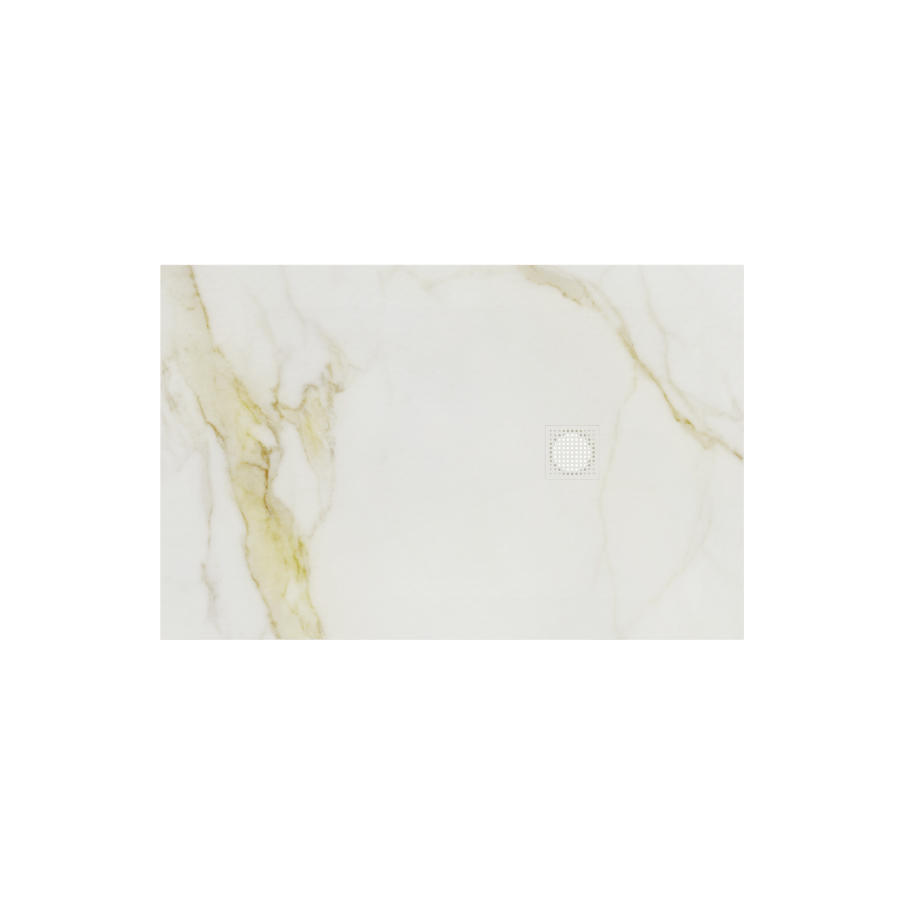 Balmani Impress receveur de douche 140 x 90 cm composite aspect marbre blanc structure rock