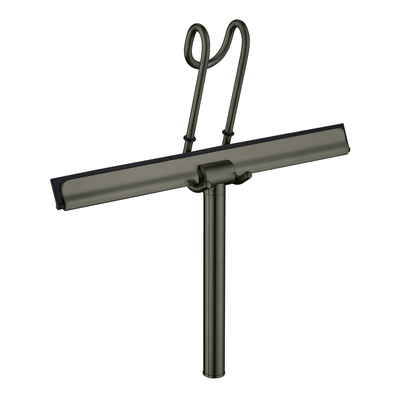 Blaufoss Duschwischer Brushed GunMetal mit Wandaufhänger für die Duschabtrennung