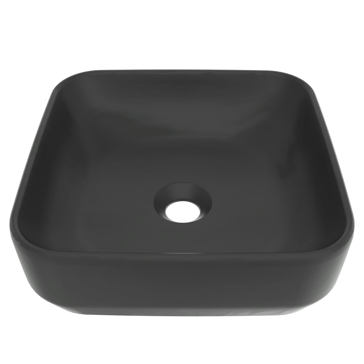 Luca Varess Messina vasque à poser porcelaine Noir Mat carré 36 x 36 cm