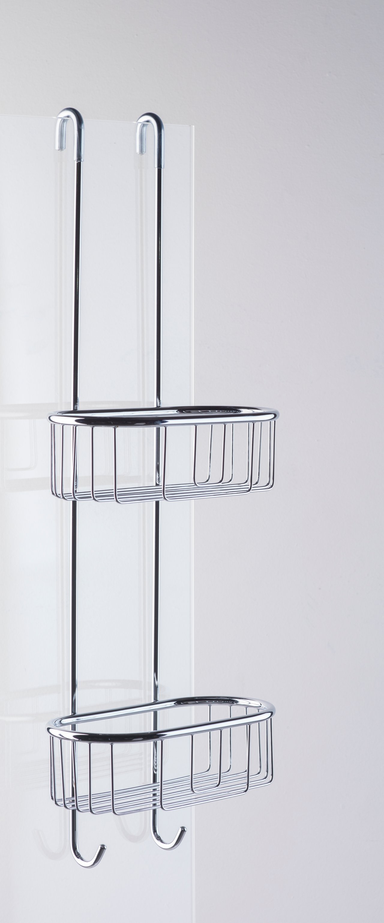 Blaufoss Amy double porte-savon pour paroi de douche chrome