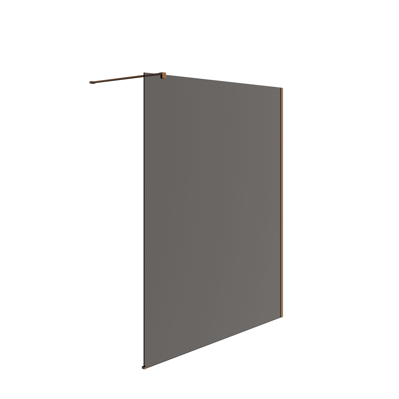Balmani Modular Walk-In Dusche: 160 x 200 cm, Bronzeglas, Roségold Profil, gebürstet