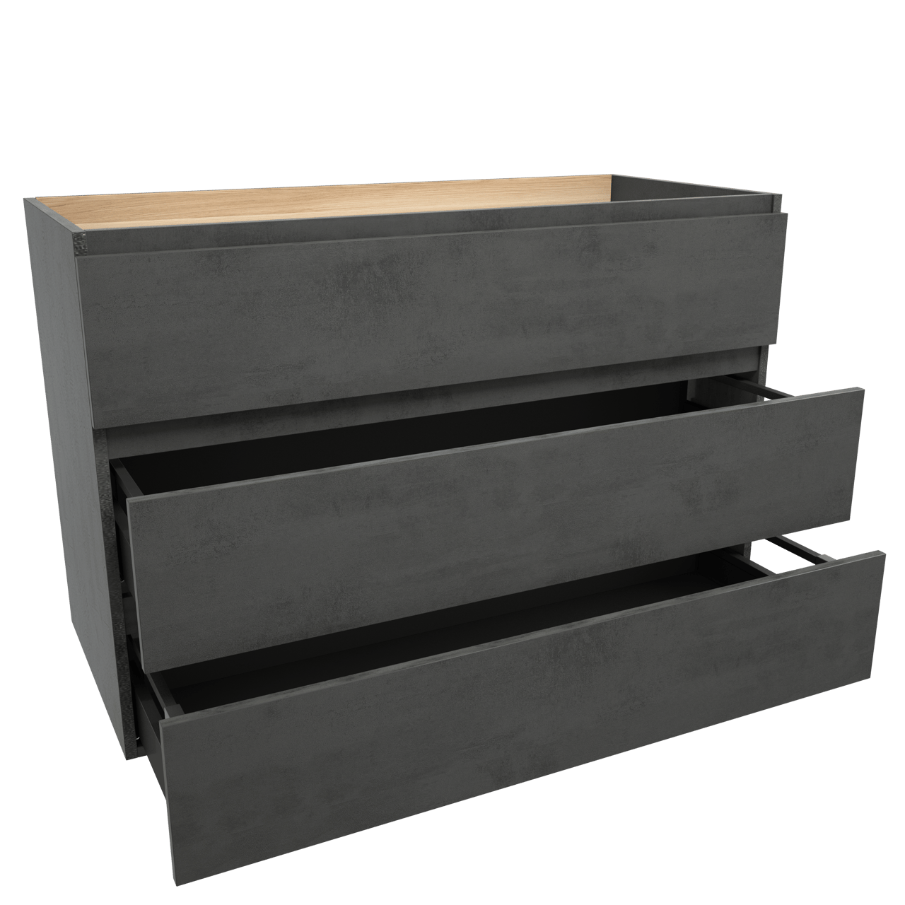 Balmani Lucida meuble sous-lavabo a poser 120 x 55 cm béton gris foncé 3 tiroirs