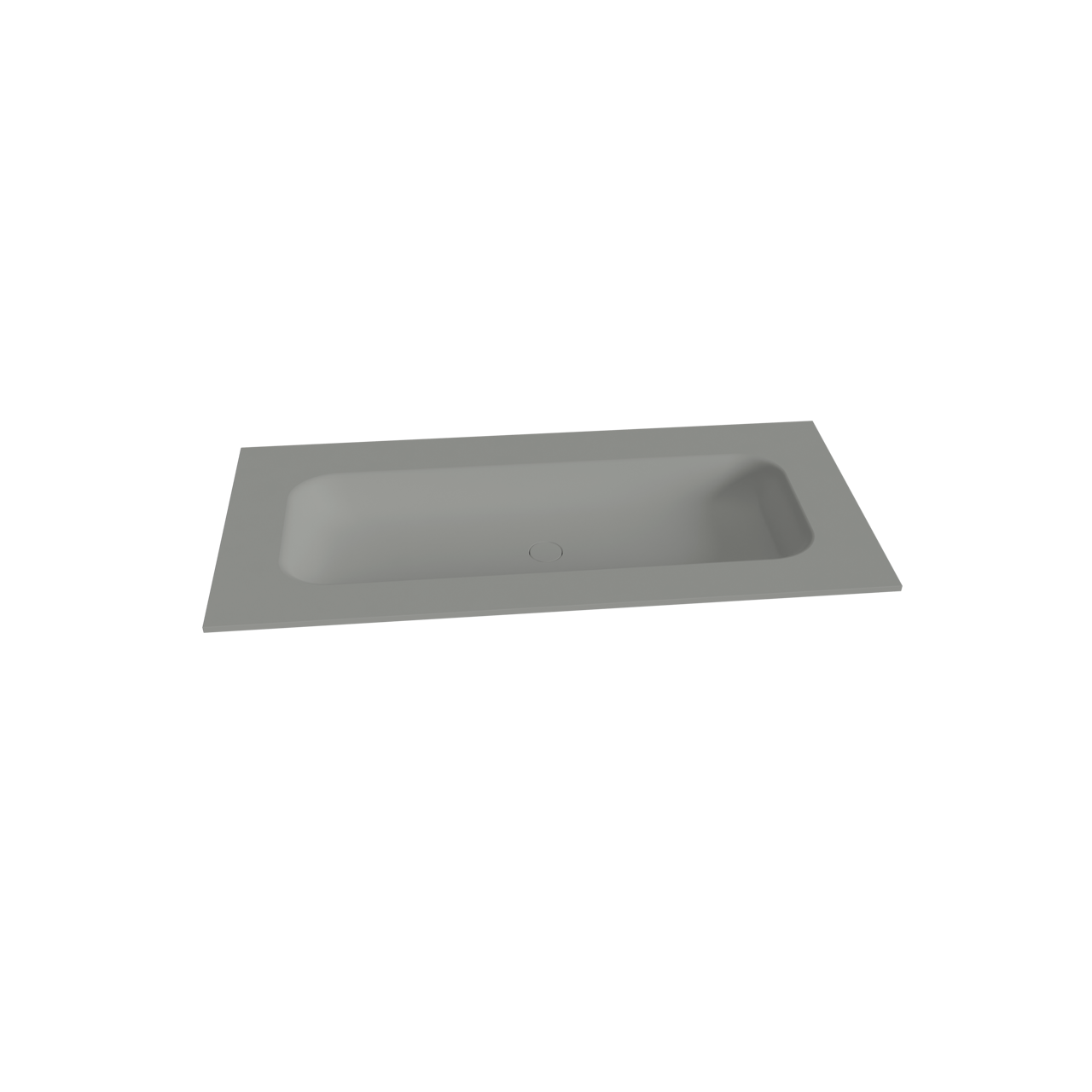 Balmani Fila meuble salle de bains suspendu 120 x 55 cm gris pierre avec Tablo Arcato plan simple pour 2 trous de robinet en solid surface gris pierre, Nervure droite symétrique verticale