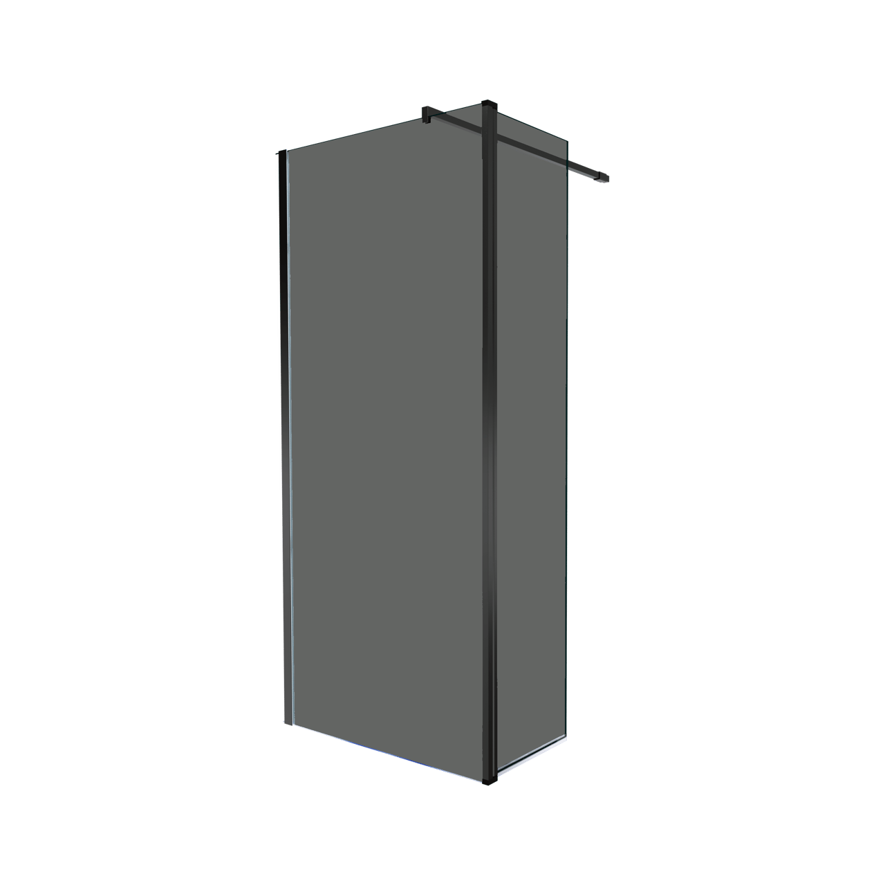 Balmani Move Walk-In-Dusche mit beweglicher Seitenwand 100 x 200 cm Rauchglas, inklusive Coating, matt schwarzes Profil