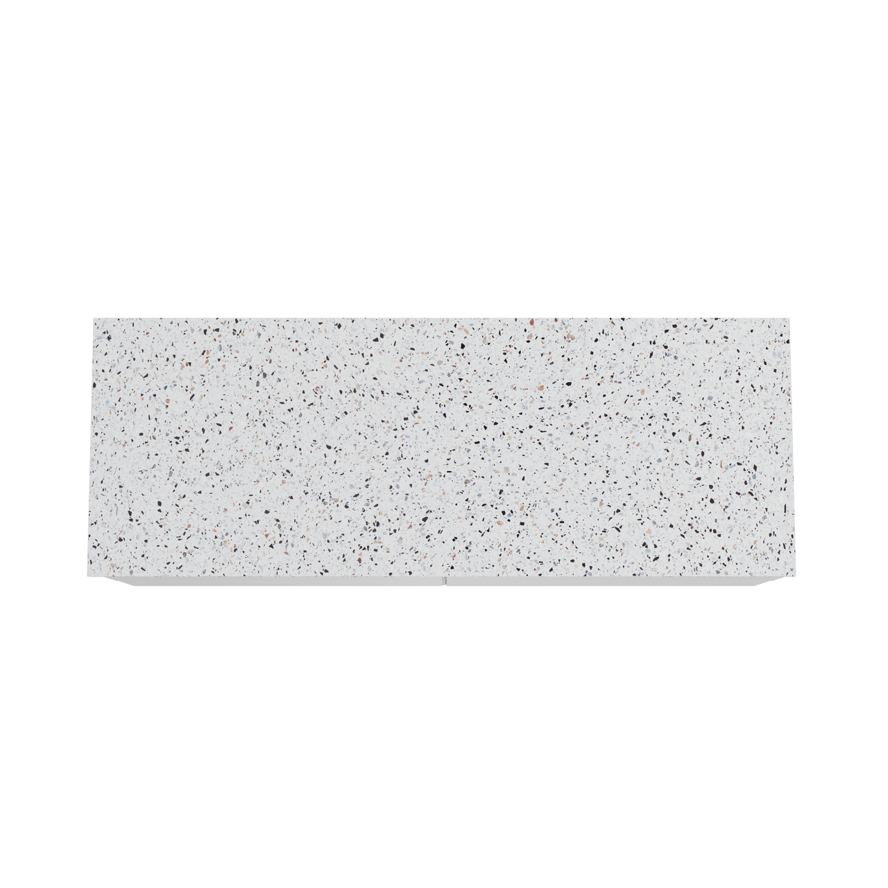 Balmani Mitra hängendes Möbelstück Set: 150 x 55 cm, Weiß matt, mit Stretto Einzel- oder Doppel Waschtischplatte, Terrazzo in Weiß/Schwarz matt