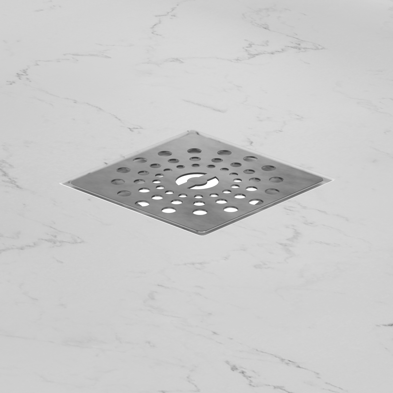 Linie Lido receveur de douche 90 x 90 cm marbre composite aspect marbre blanc texture ardoise