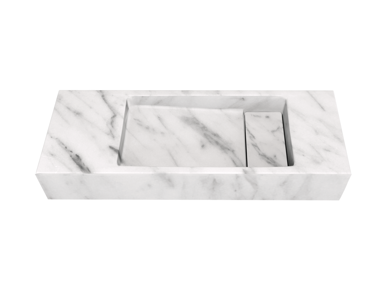 Balmani Mood Handwaschbecken: Carrara-Marmor, 55 x 20 cm