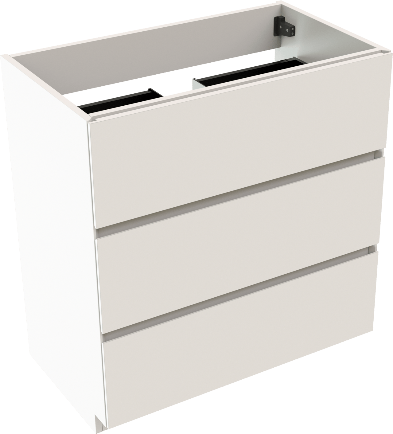 Storke Edge meuble sous-lavabo a poser 80 x 46 cm blanc mat 3 tiroirs