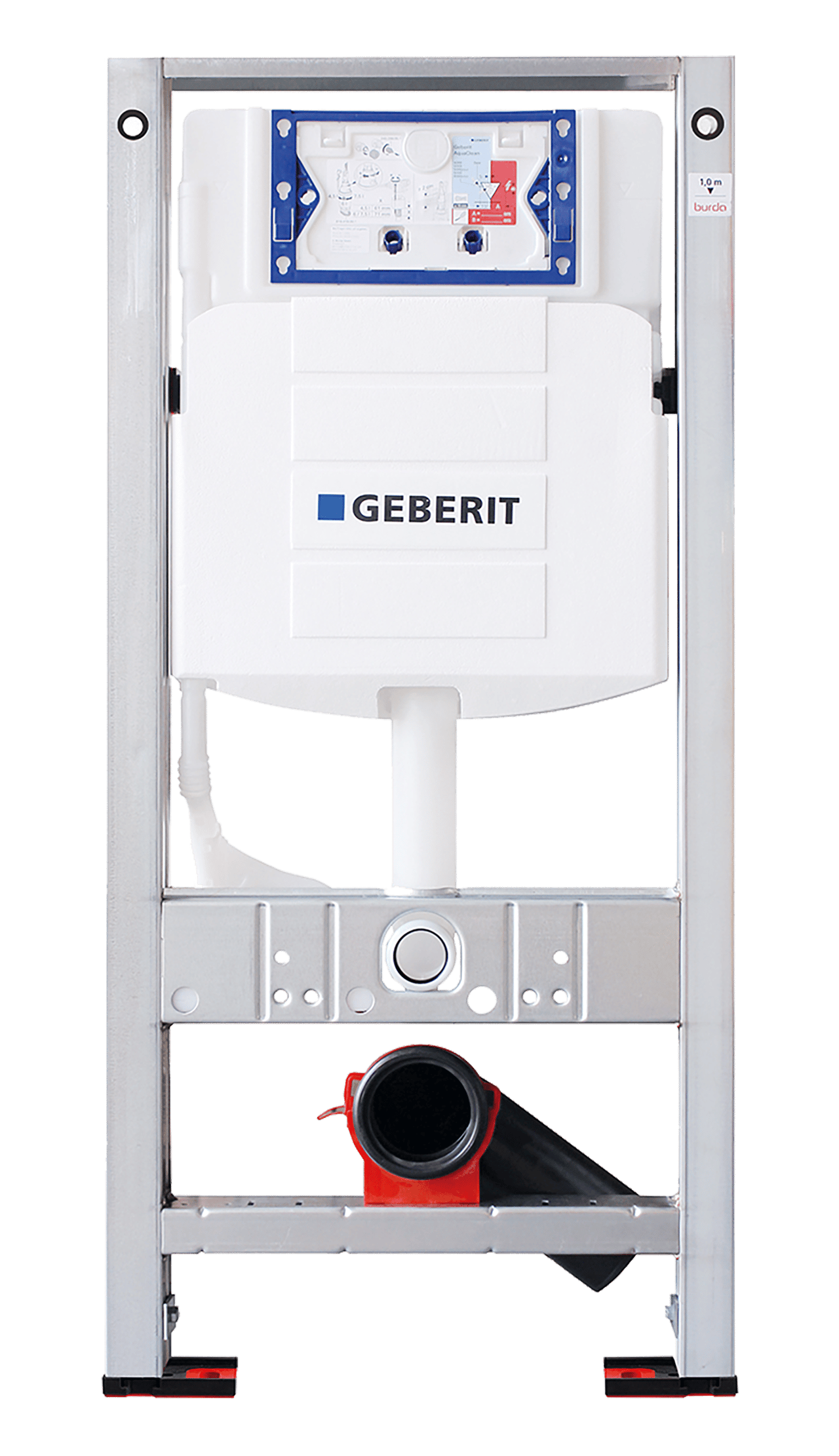 Geberit Sigma réservoir de chasse encastré UP320 avec cadre Burda, tapis d'isolation et adaptateur 110-90