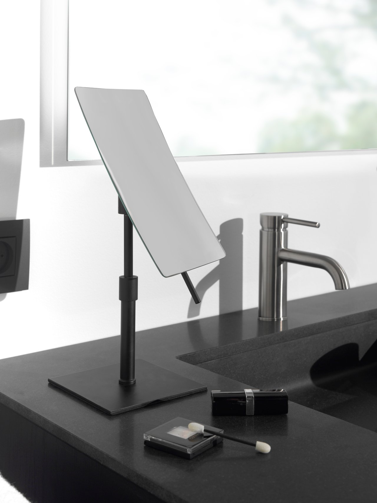 Blaufoss make-upspiegel rechthoekig mat zwart staand 21x13cm