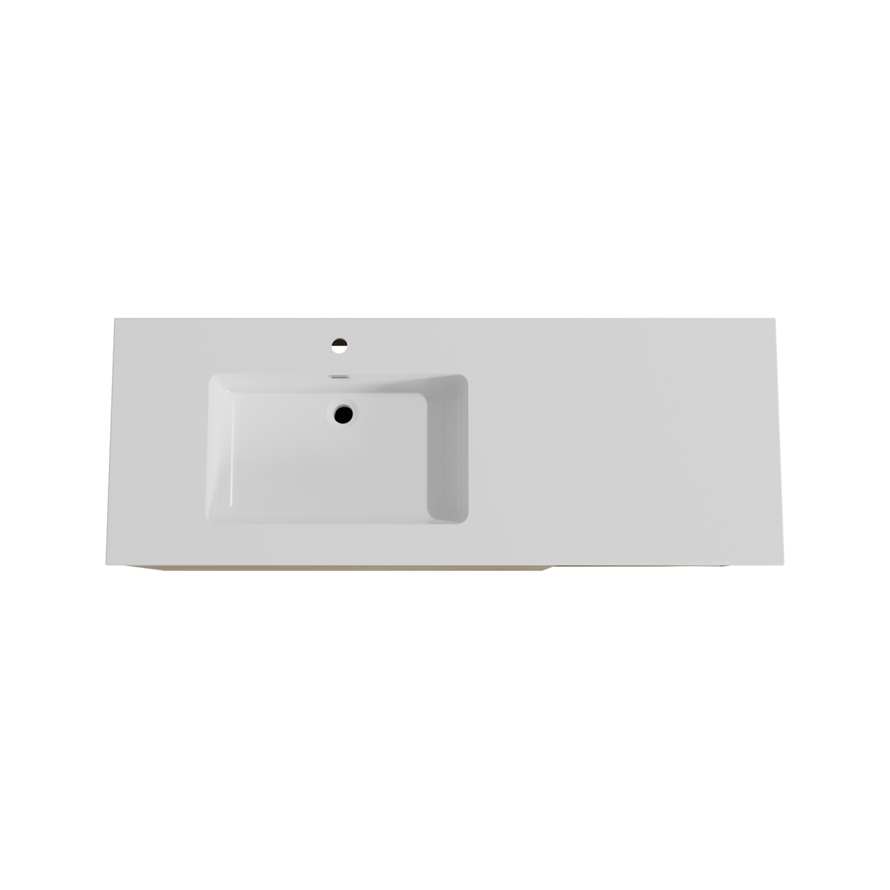 Storke Edge meuble salle de bains suspendu 140 x 52 cm chêne brut avec Diva vasque asymétrique gauche en marbre composite blanc brillant