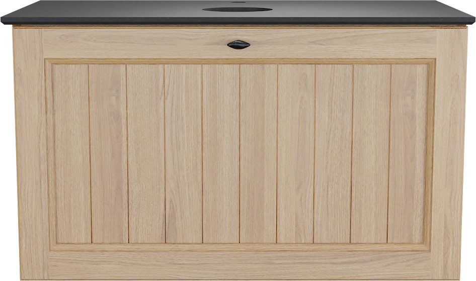 Balmani Lemon zwevend badkamermeubel 90 x 55 cm, fineer natuur eik met Facetta enkel tablet in graniet zwart