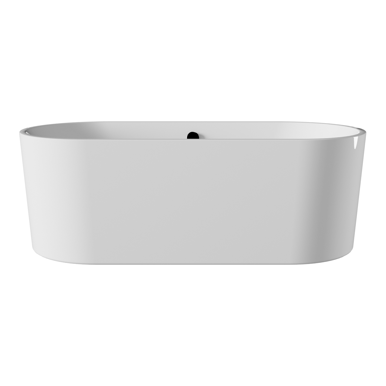 Linie Paulo Ovale Freistehende Badewanne: 177,5 x 80 cm, Acryl, Weiß Glänzend