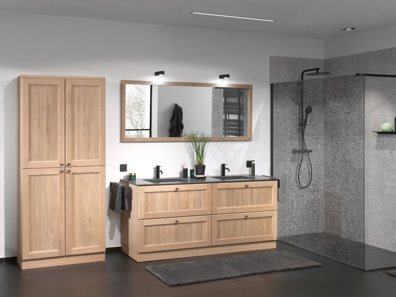 Balmani Lemon staande badkamerkast verweerde eik 45 x 35 x 197 cm