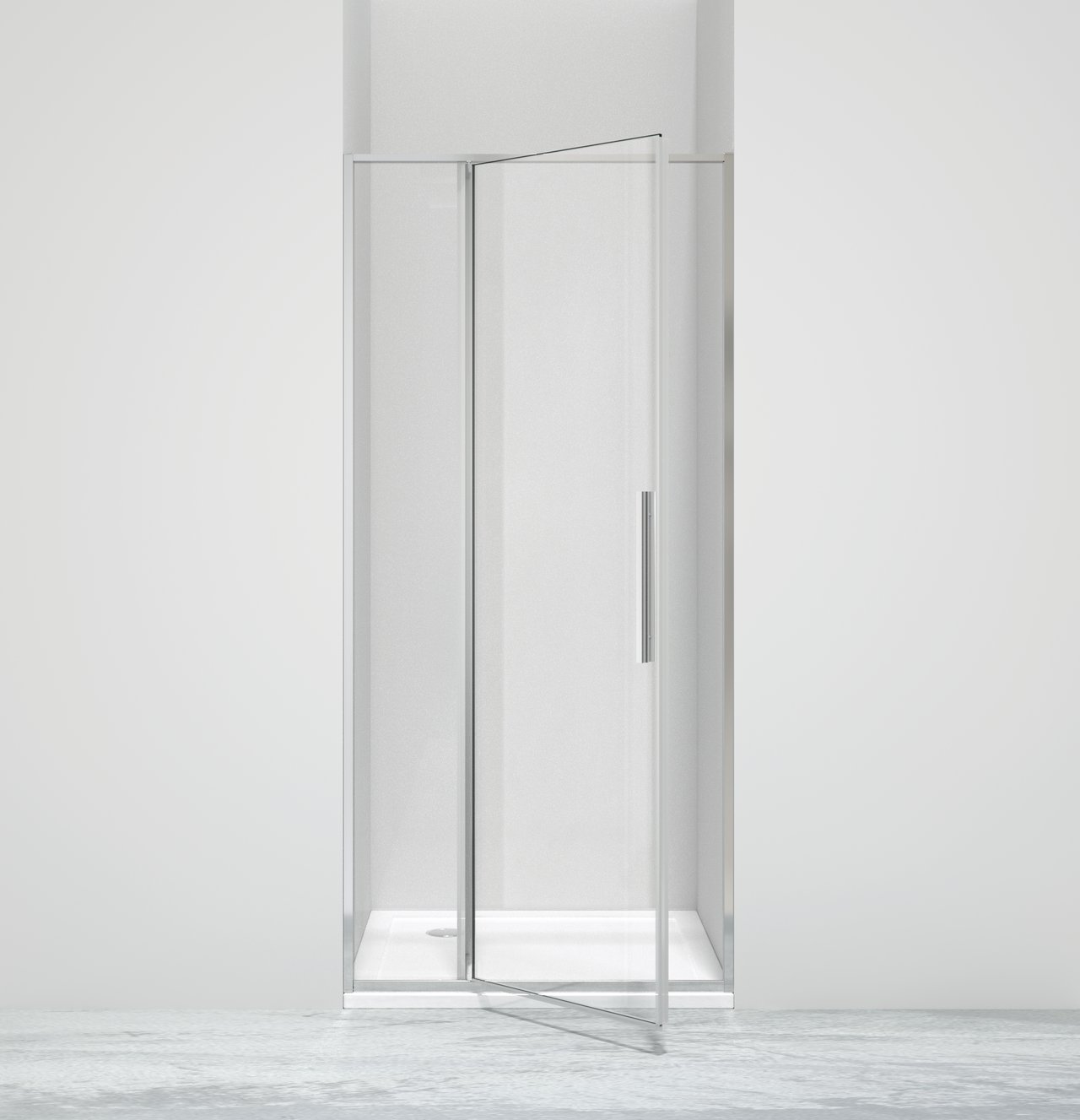 Luca Varess Morano douche draaideur 90 x 190 cm helder glas glanzend chroom profiel