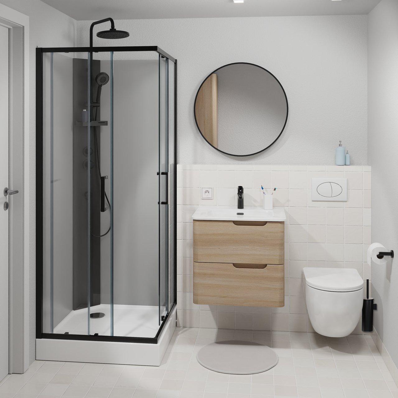 Linie Waldo hangend toilet Hoogglans Wit randloos