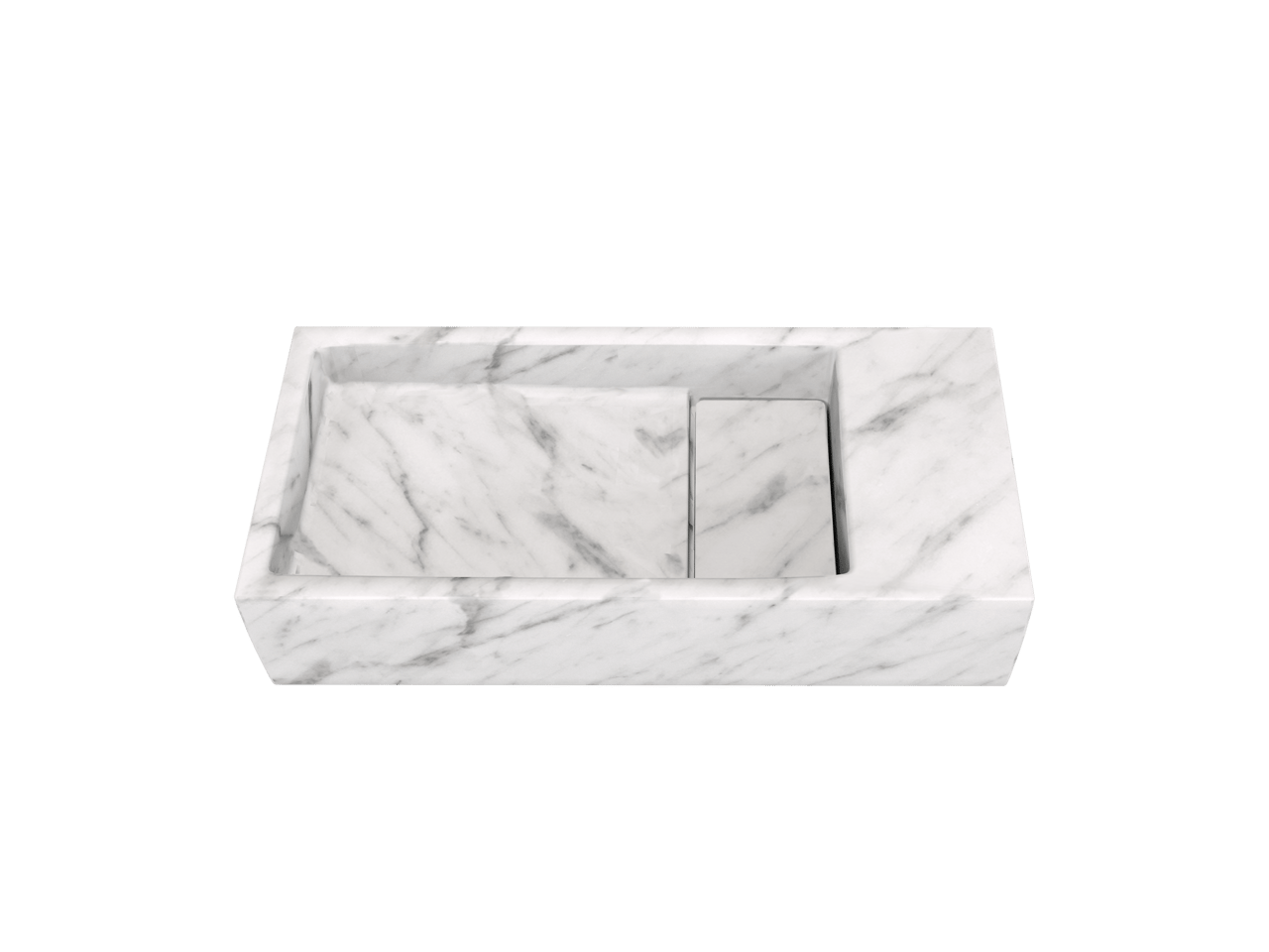 Balmani Mood Handwaschbecken: Carrara-Marmor, 45 x 20 cm