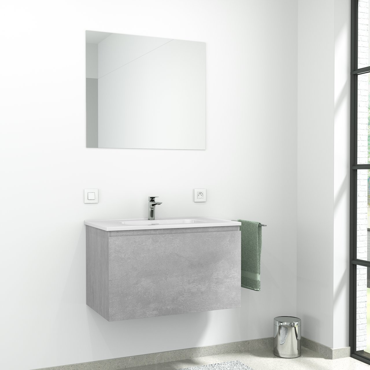 Linie Vivor Badspiegel: Rechteckig, 80 x 70 cm