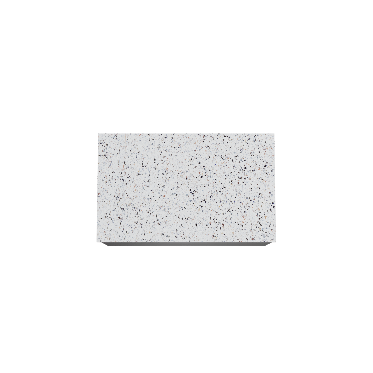 Balmani Mitra hängendes Möbelstück Set: 90 x 55 cm, Schwarz matt, mit Stretto Einzel Waschtischplatte, Terrazzo in Weiß/Schwarz matt