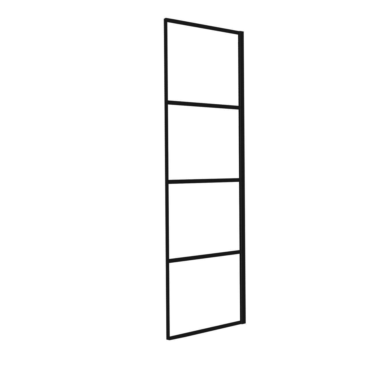 Luca Varess Senses zijpaneel - voor douchehoek - 90 cm Lined glas mat zwart profiel