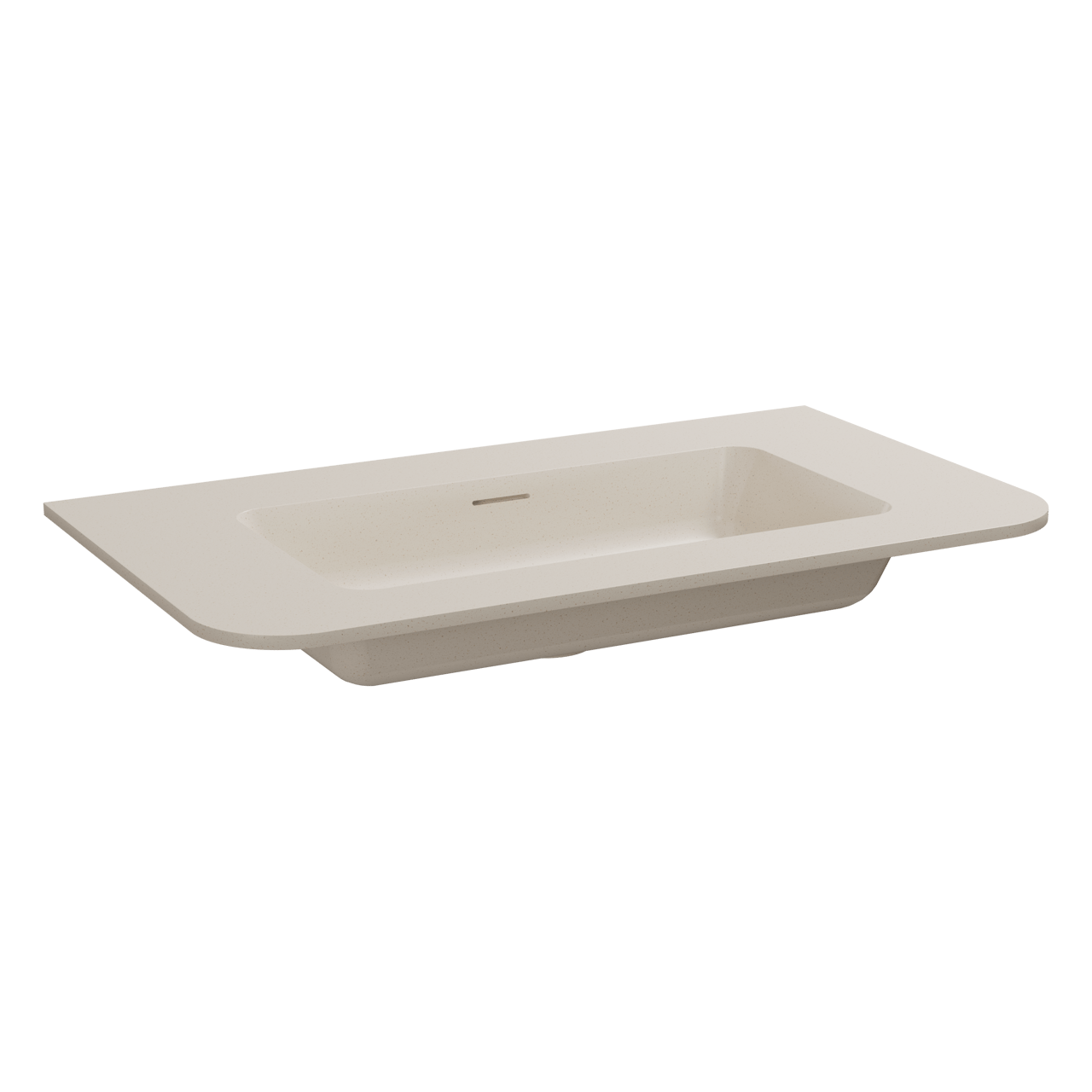 Storke Mata Soft enkele wastafel beige granita solid surface 80 x 46 cm