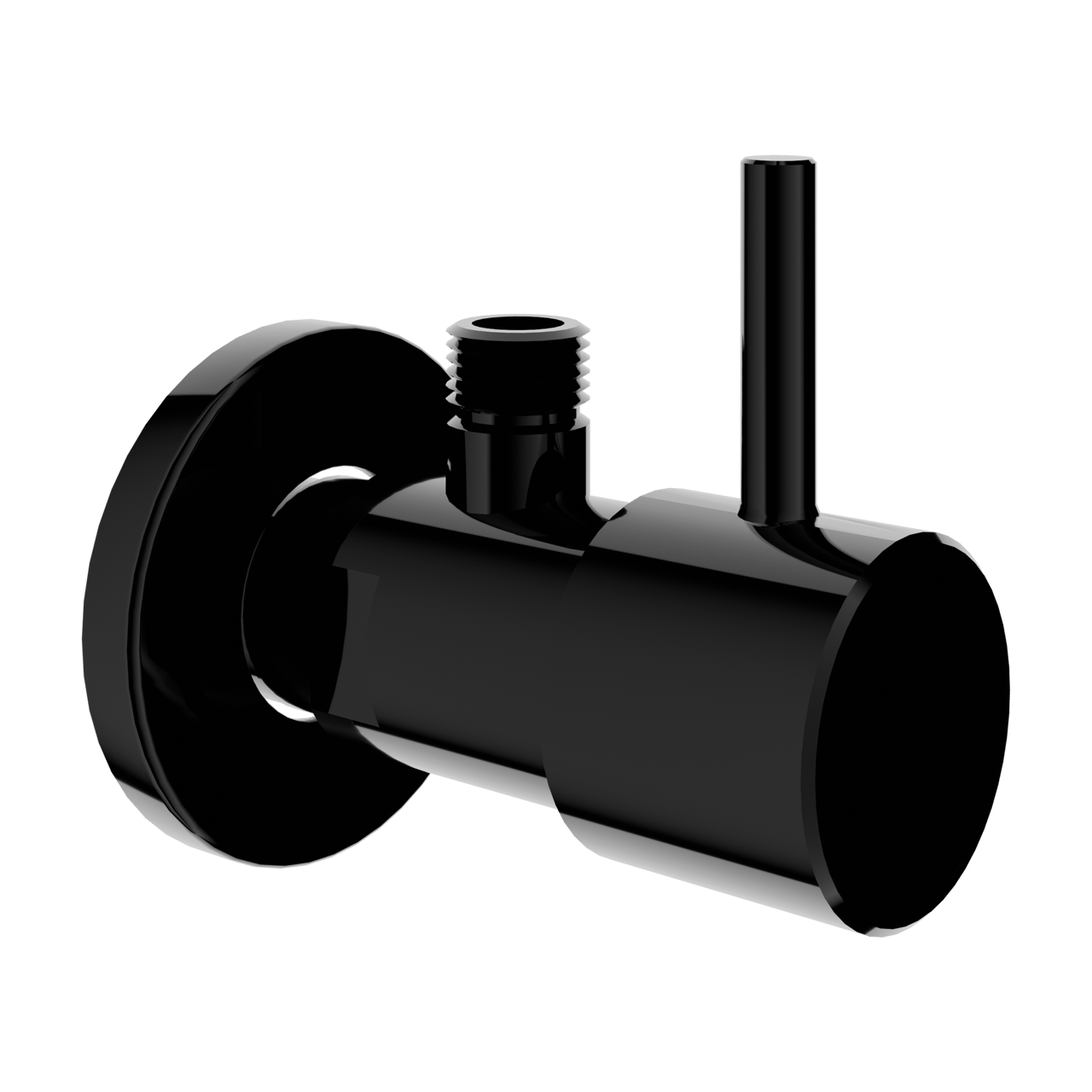 Santeg hoekstopkraan 1/2-3/8 Glanzend Zwart