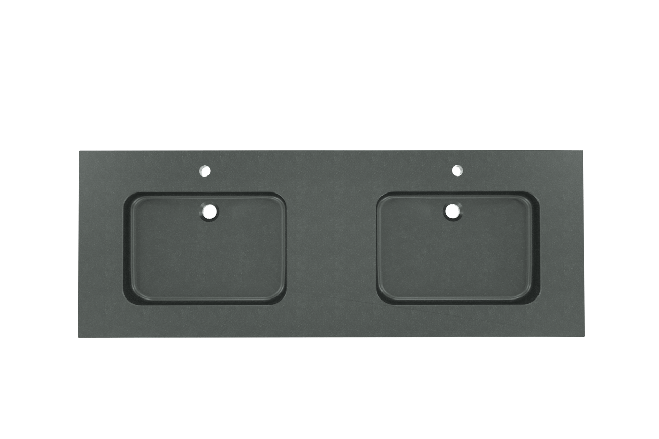 Balmani Napoli dubbele wastafel verzoete graniet 150 x 55 cm