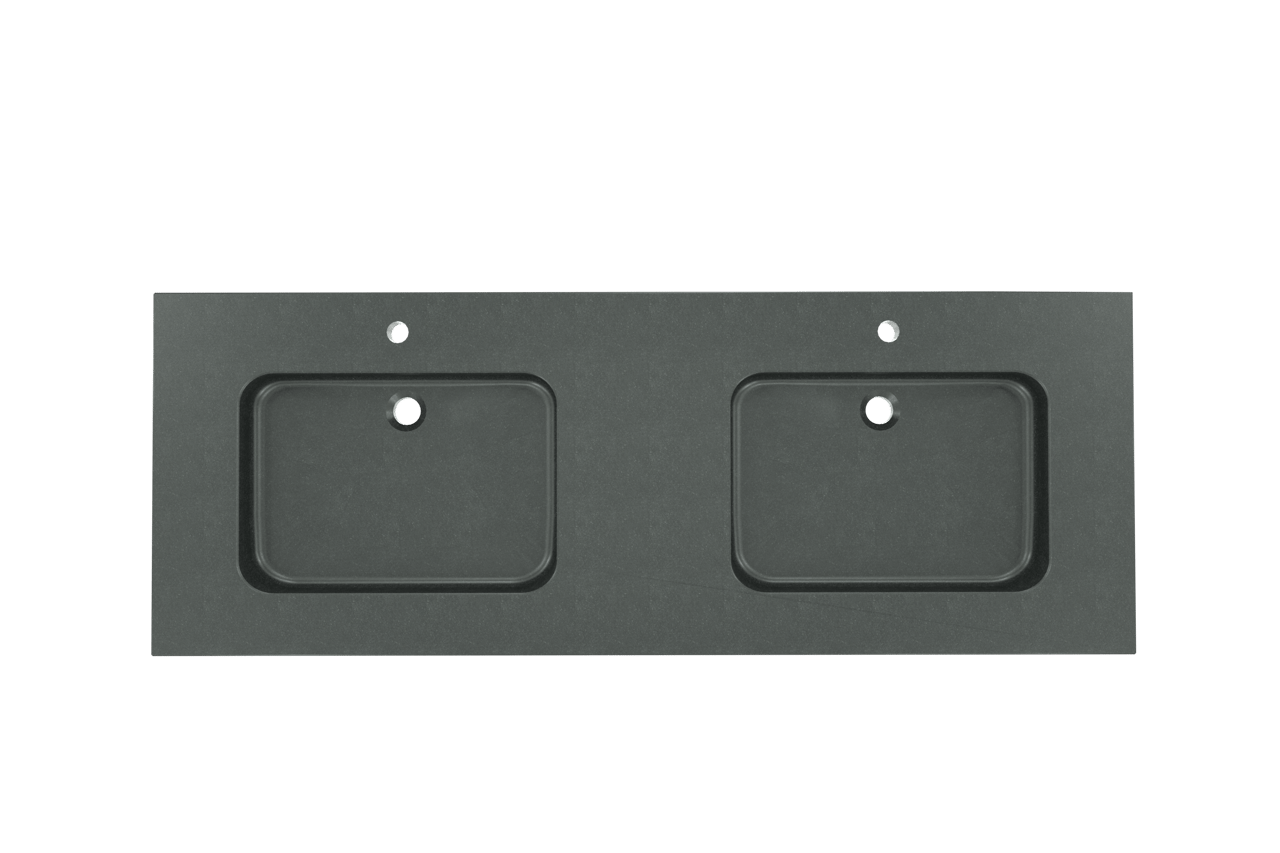 Balmani Napoli dubbele wastafel verzoete graniet 150 x 55 cm