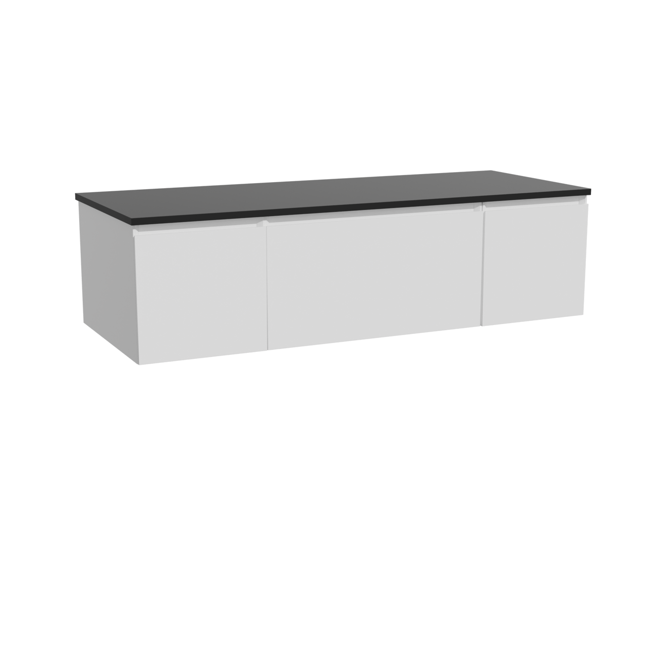 Storke Edge meuble salle de bains suspendu 135 x 52 cm blanc mat avec Panton tablette simple ou double en mdf enduit de poudre noir mat