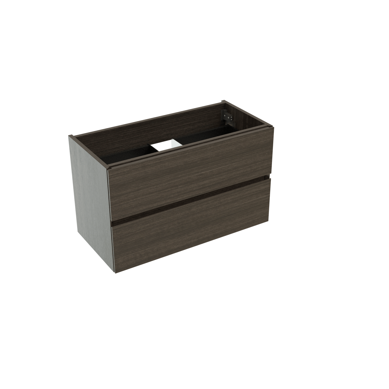 Storke Edge zwevende wastafelonderkast 80 x 40 cm donkere eiken 2 lades