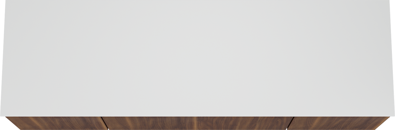 Balmani Sfera meuble salle de bains suspendu 180 x 55 cm noyer américain avec Stretto tablette simple ou double en solid surface blanc mat