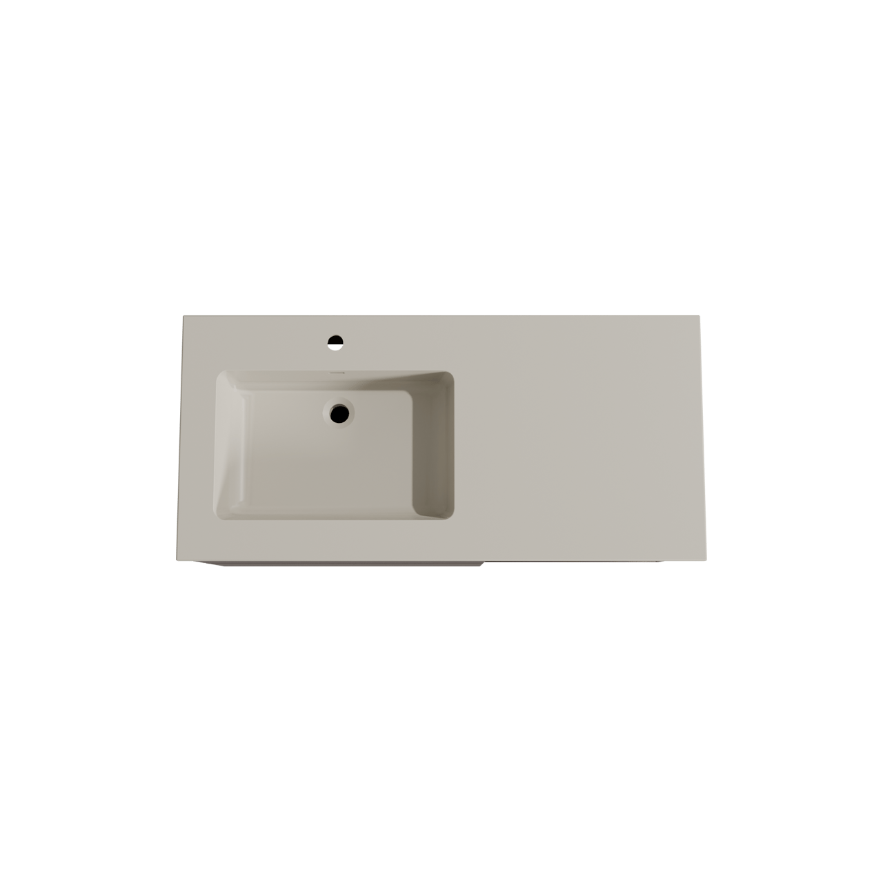 Storke Edge zwevend badkamermeubel 110 x 52 cm notelaar met Diva asymmetrisch linkse wastafel in top solid zijdegrijs