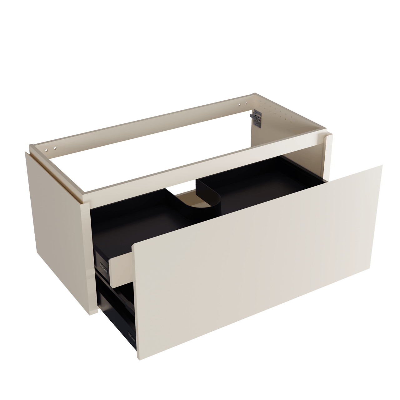 Balmani Eclips hängendes möbelstück Waschtischunterschränke 120 x 55 cm Sandbeige 2 Schubladen