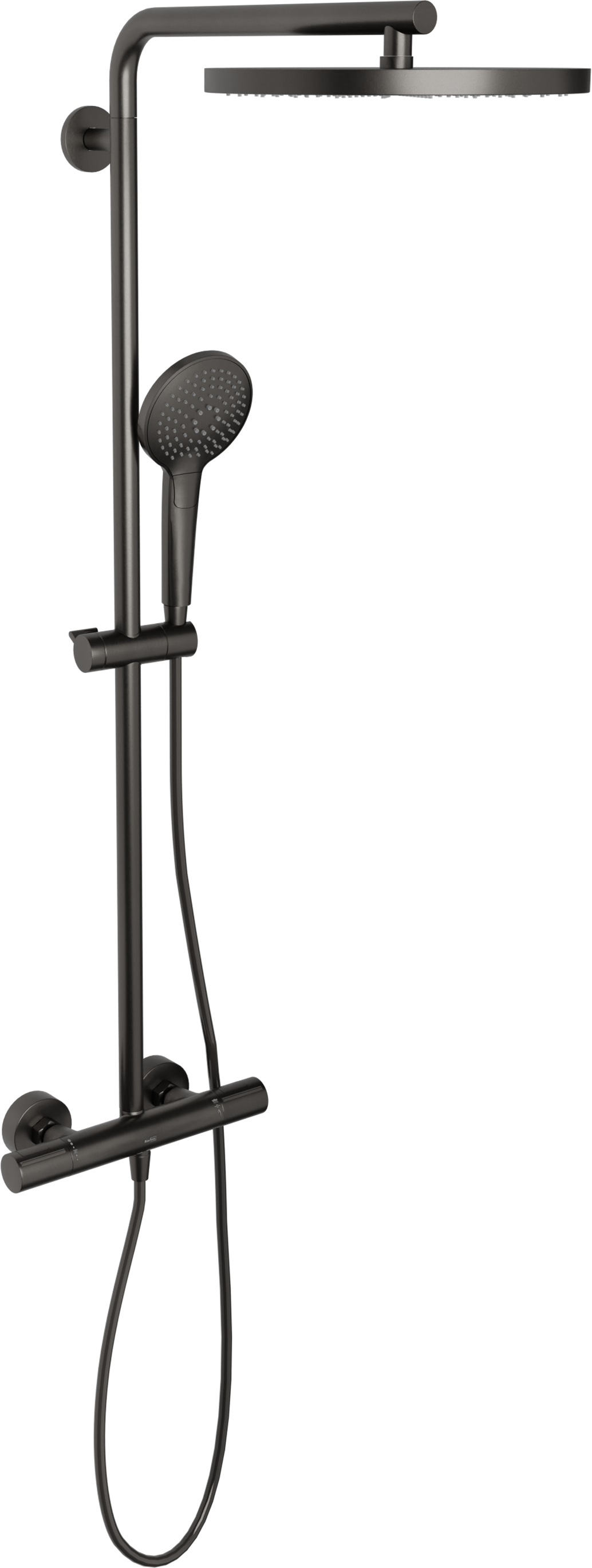 BLAUFOSS Nola 300 opbouw regendoucheset thermostatische kraan Brushed GunMetal