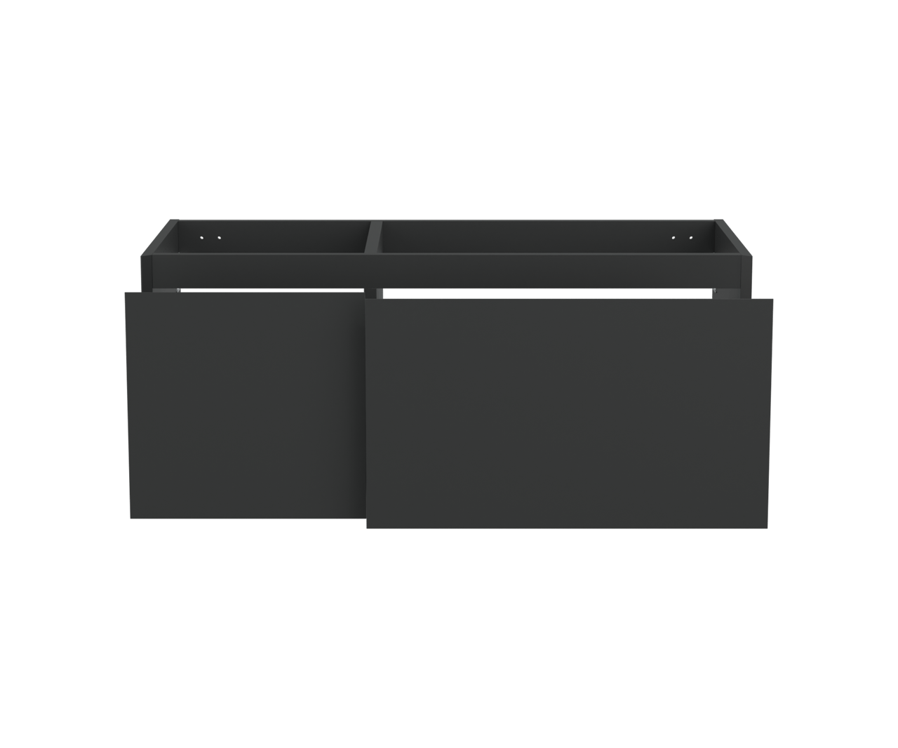 Balmani Idra meuble sous-lavabo suspendu 120 x 55 cm asymétrique droite noir mat 4 tiroirs
