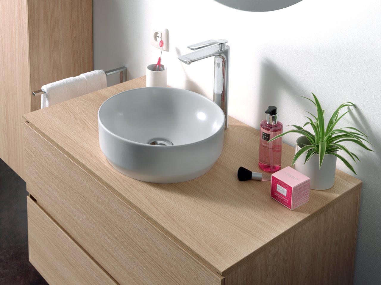 Luca Varess Perla waskom Glanzend Witte porselein rond Ø 34 cm