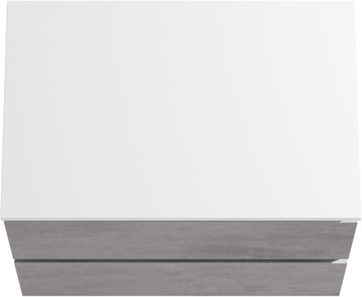 Linie Lado zwevend badkamermeubel 70 x 46 cm beton donkergrijs met Lado enkel tablet in composietmarmer mat wit