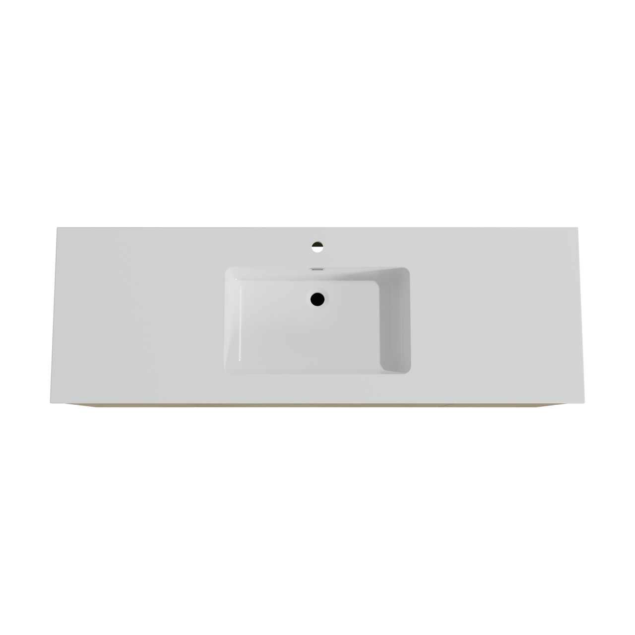 Storke Edge meuble salle de bains suspendu 155 x 52 cm chêne brut avec Diva plan simple en marbre composite blanc brillant