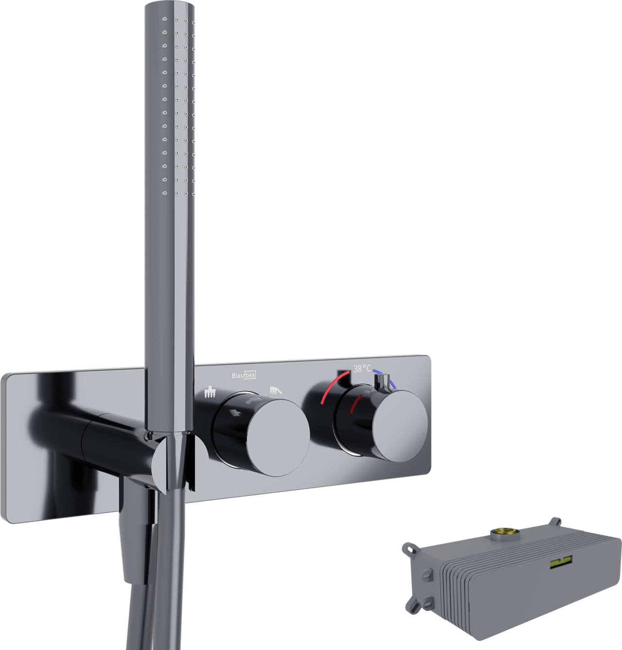 Blaufoss Dreambox Round inbouw douchekraan thermostaat chroom met handdouche