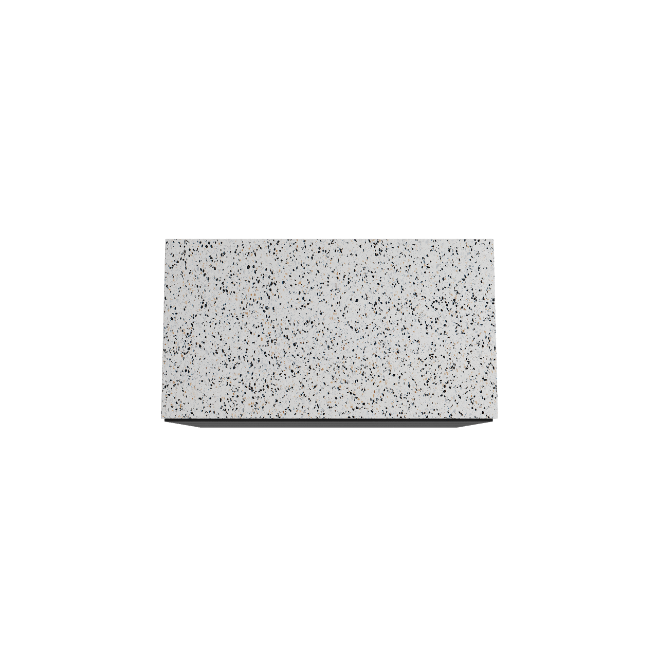 Storke Edge freistehendes Möbelstück Set: 95 x 52 cm, Schwarz matt, mit Tavola Einzel Waschtischplatte, Terrazzo in Weiß/Schwarz matt