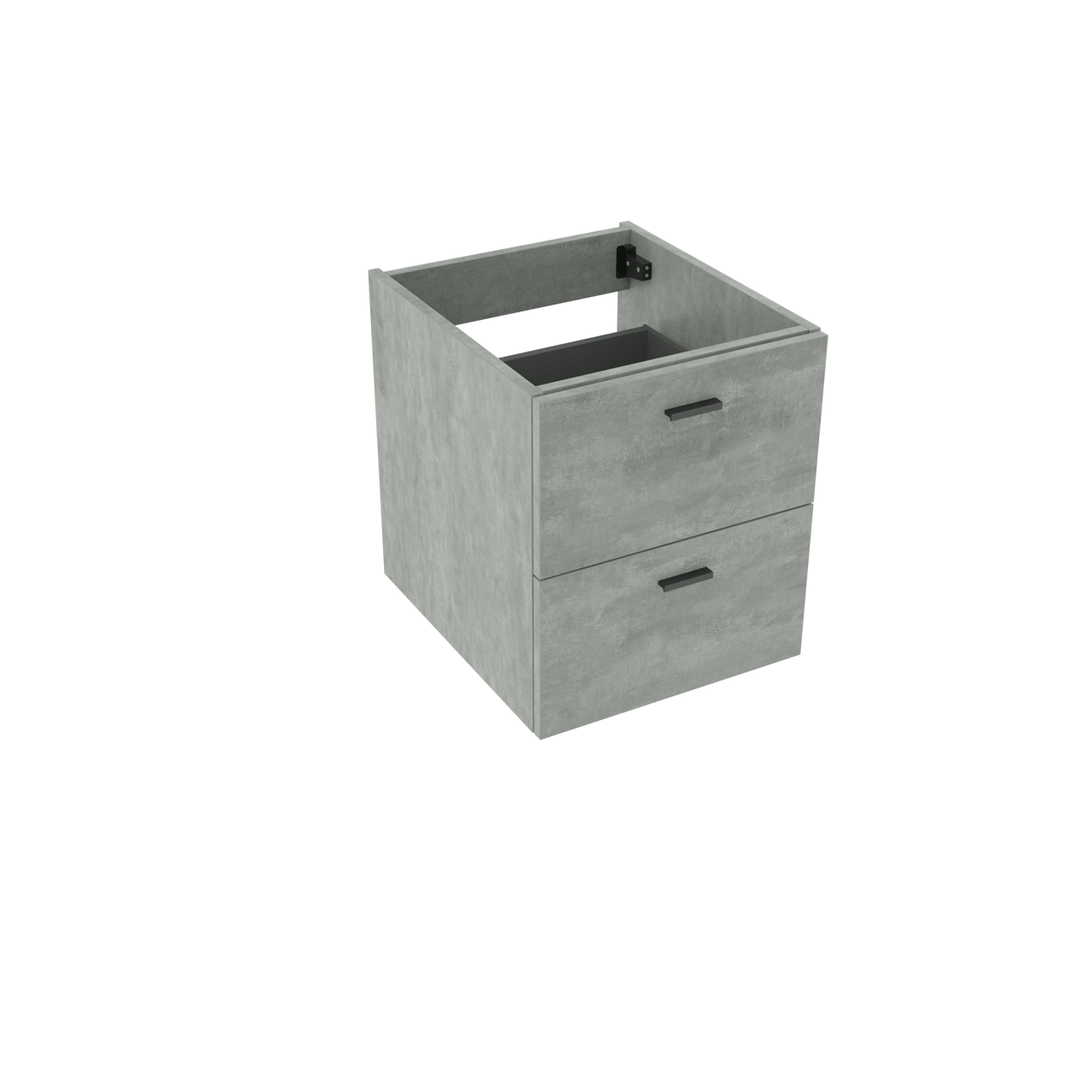 Artis concrete grey basin cab. 2 drawers 45cm