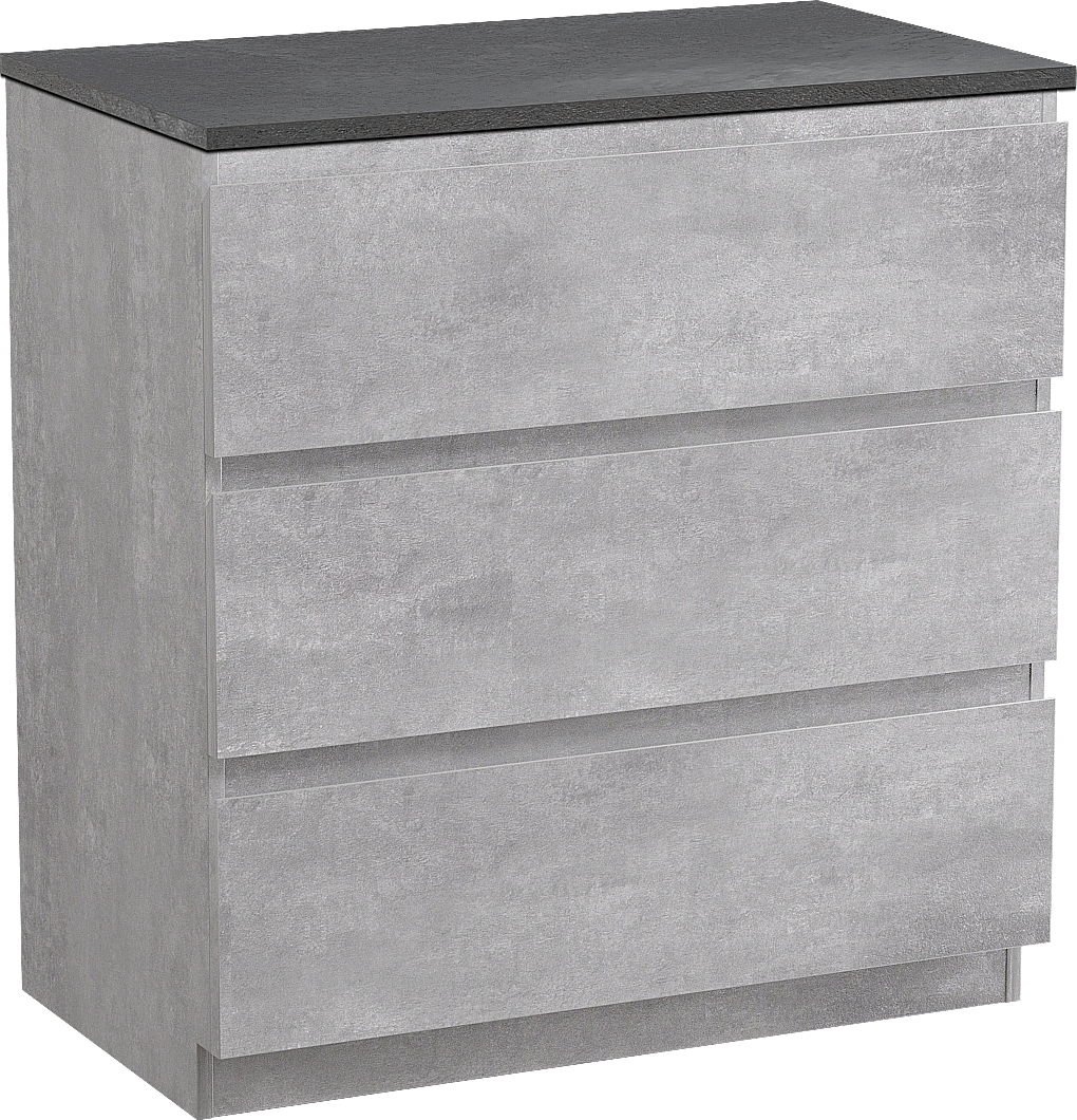 Linie Lado staand badmeubel 80 x 46 cm beton donkergrijs met Lado enkel wastafelblad in melamine grijze leisteen