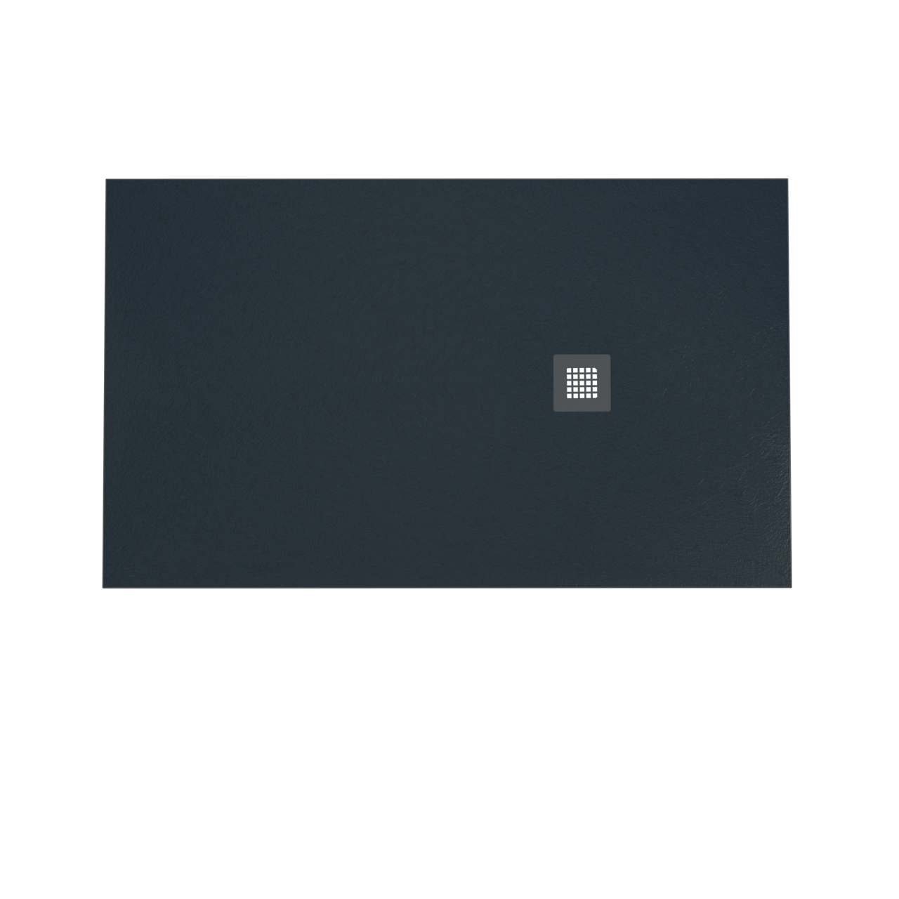 Balmani Vega Duschwanne: 150 x 90 cm, Marmorkomposit, Grafitgraue Schieferstruktur