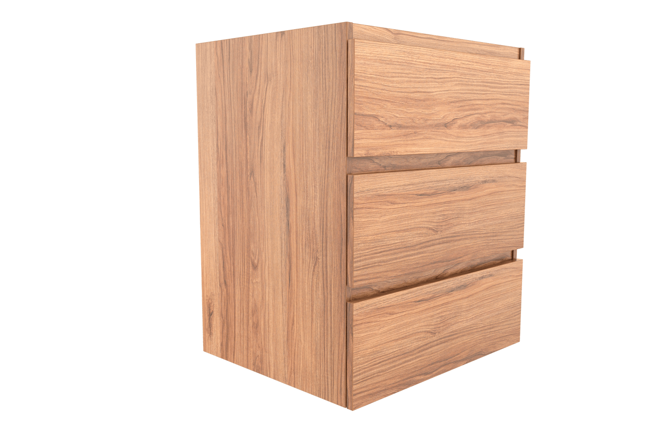 Balmani Lucida staande wastafelonderkast 67,5 x 55 cm teak 3 lades