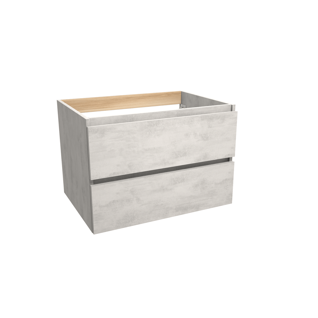 Balmani Lucida zwevende wastafelonderkast 75 x 55 cm beton zilvergrijs 2 lades