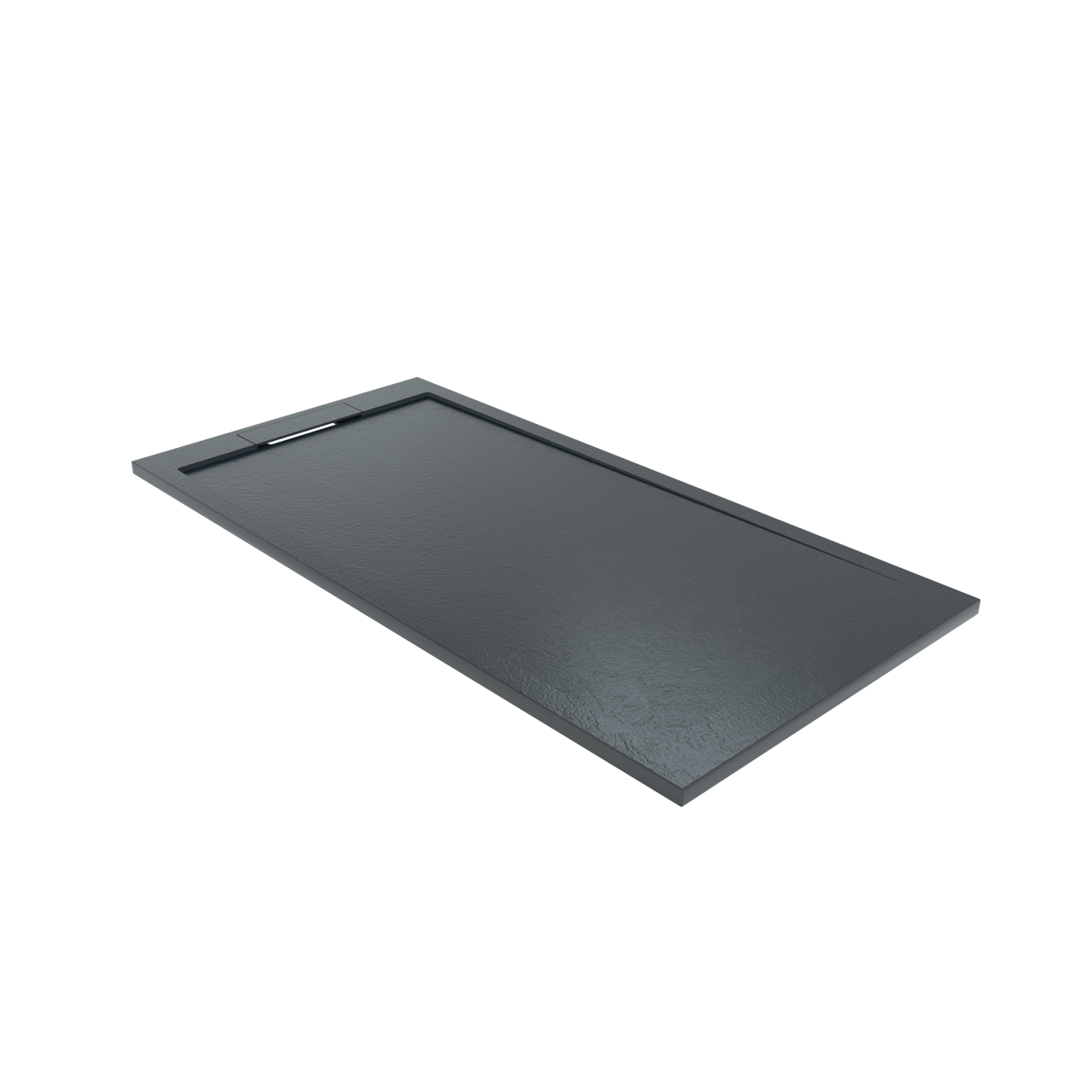 Balmani Indus douchebak 160 x 80 cm composietmarmer grafietgrijs leisteenstructuur