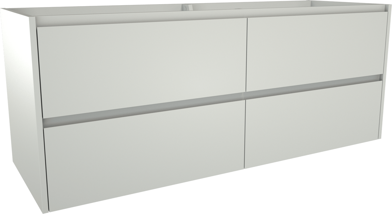 Storke Seda hängender Waschbeckenunterschrank: 150 x 52 cm, Weiß matt, 4 Schubladen