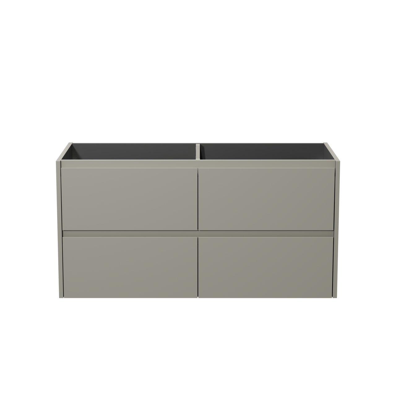 Storke Seda meuble sous-lavabo suspendu 120 x 52 cm soie grise 4 tiroirs